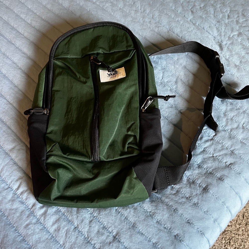 Vans Forest Green and Black Warp Sling Backpack